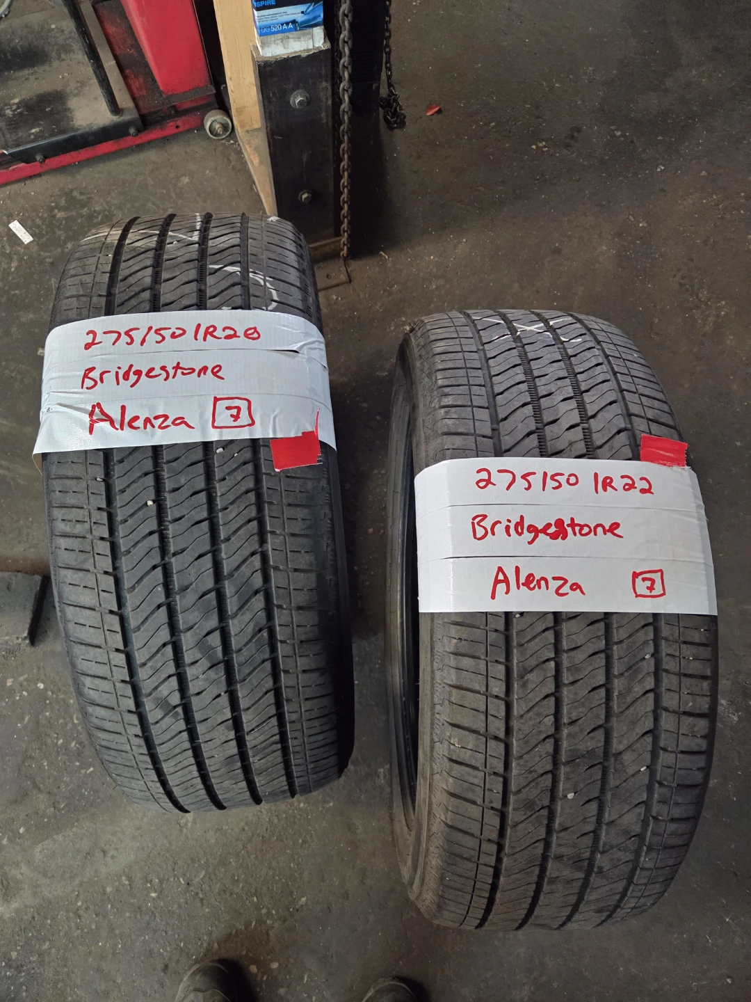2 Bridgestone Alenza 275/50R20 Tires