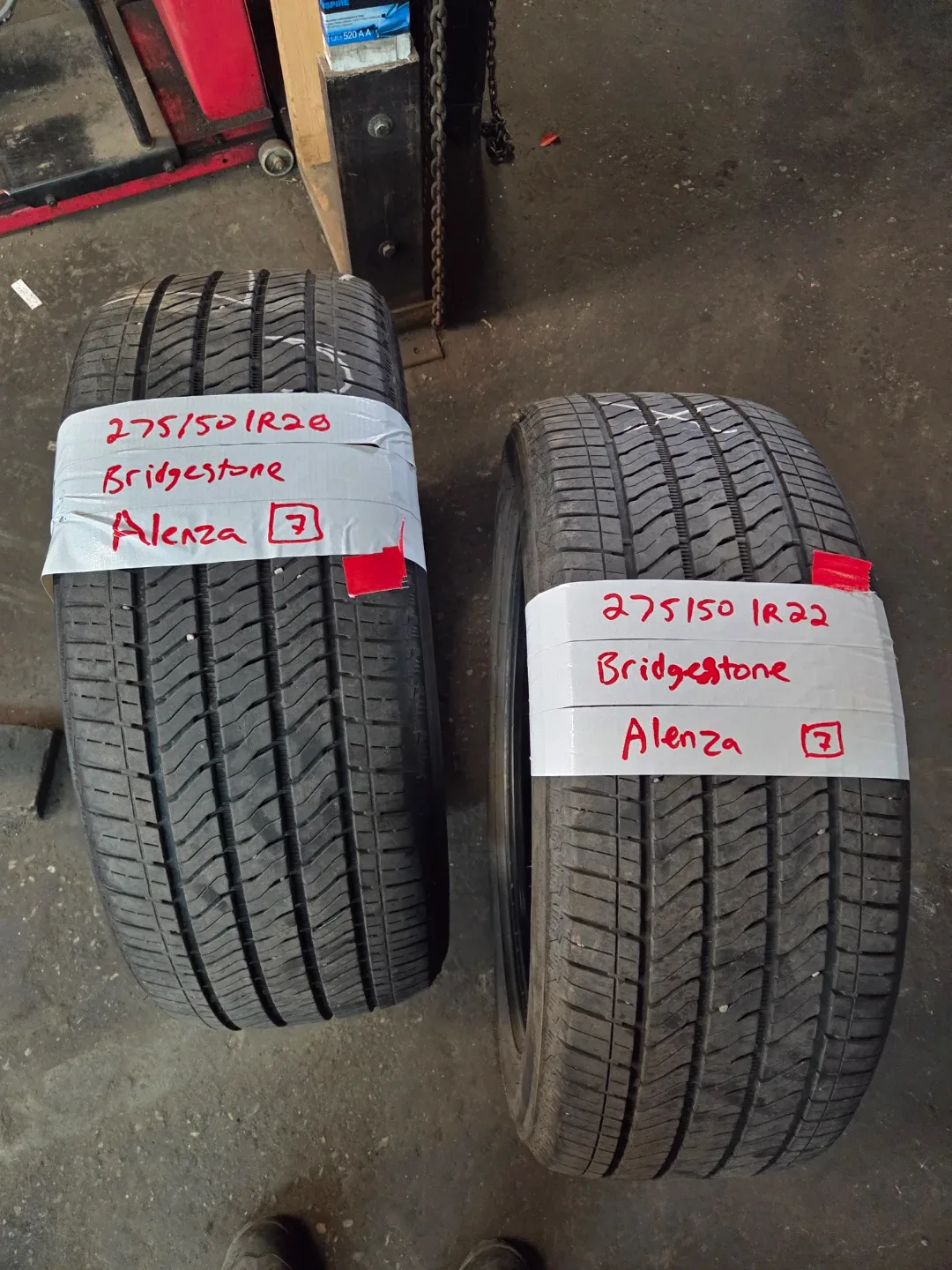 2 Bridgestone Alenza 275/50R20 Tires