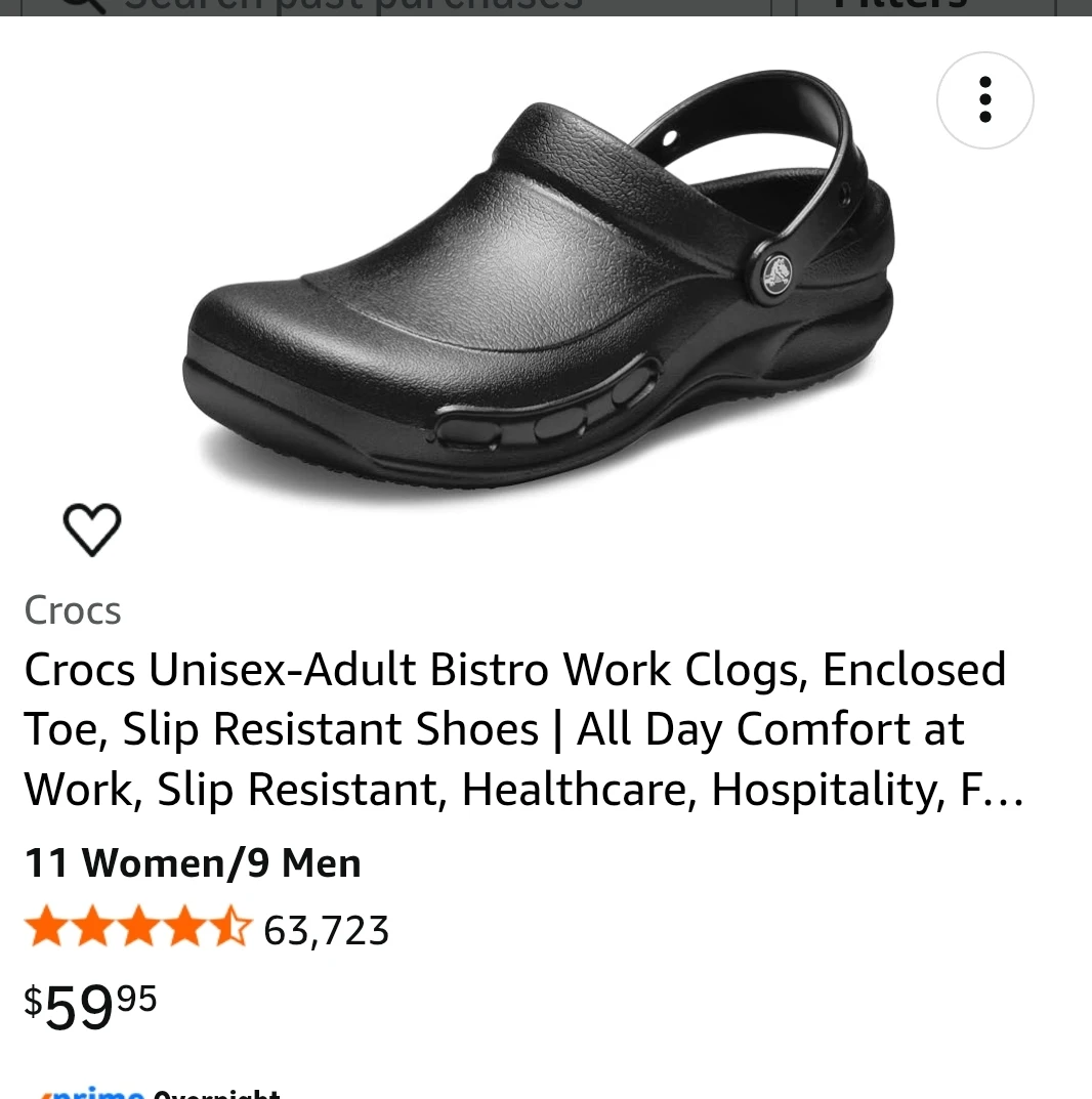 Crocs Unisex Bistro Work Clogs Black