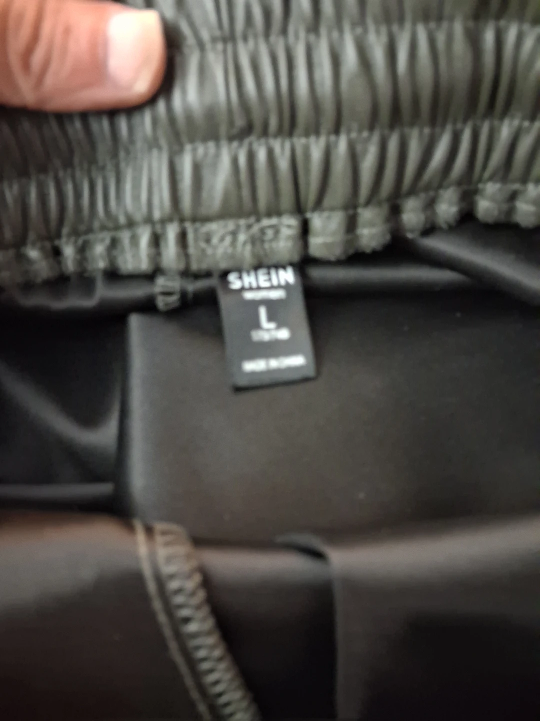 SHEIN Olive Green Faux Leather Pants