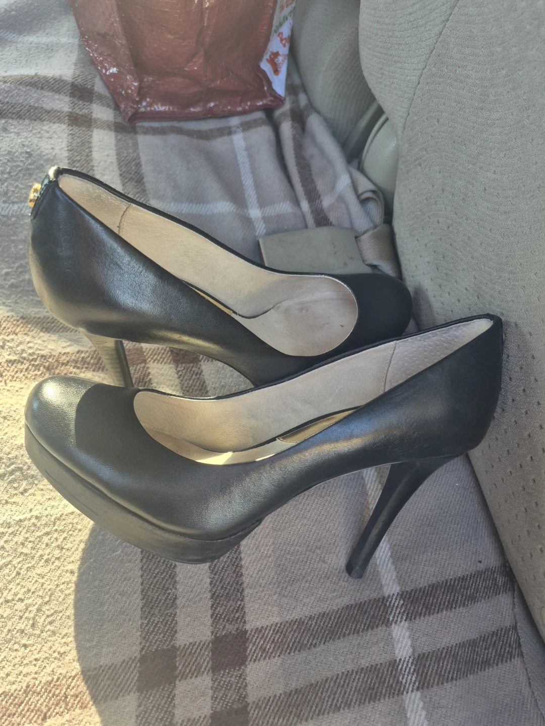 Michael Kors Black Leather Heels Size 6.5M
