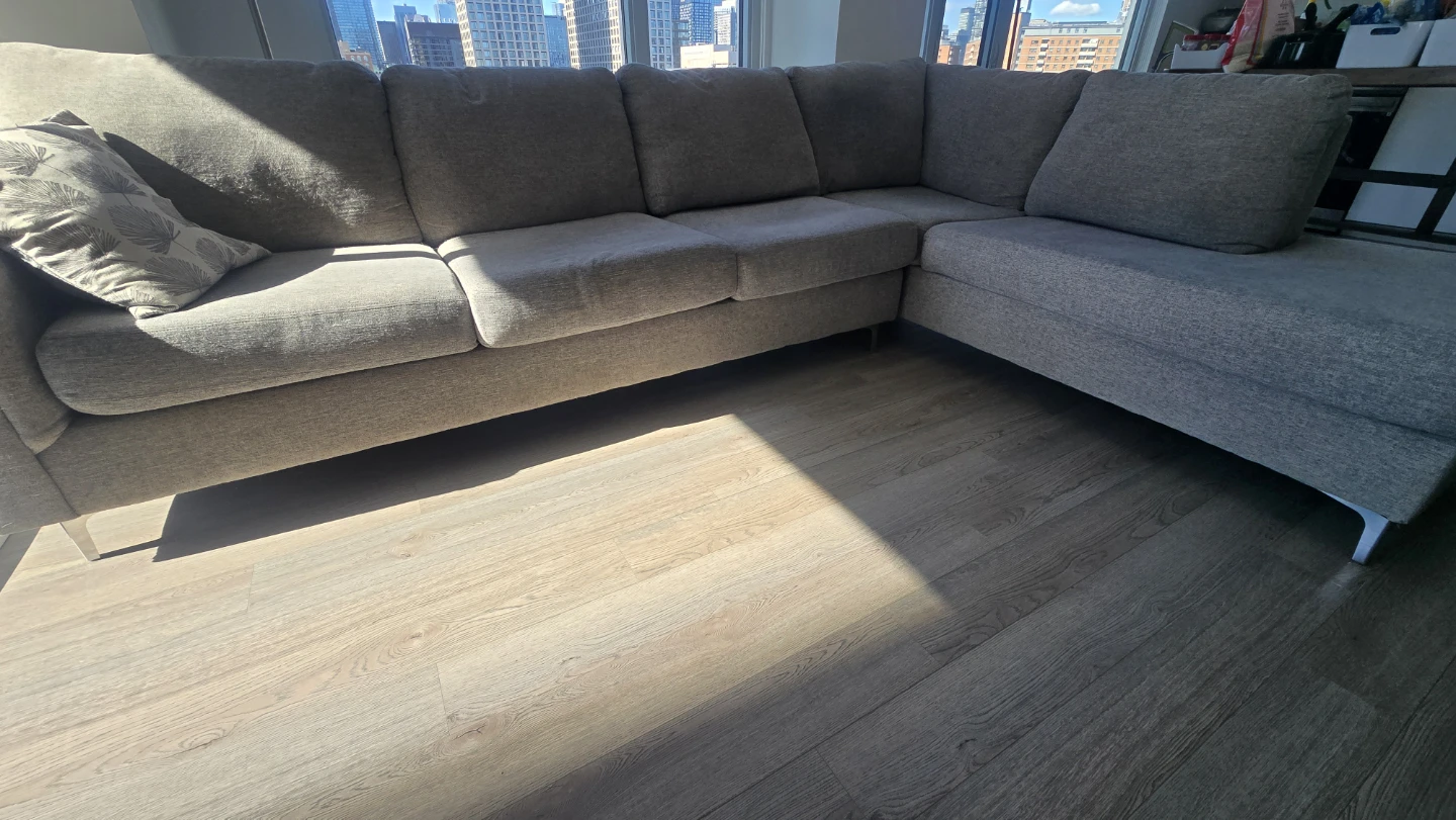 SBF Upholstery Hopkins Fabric Sectional Sofa - Roma Ash Grey