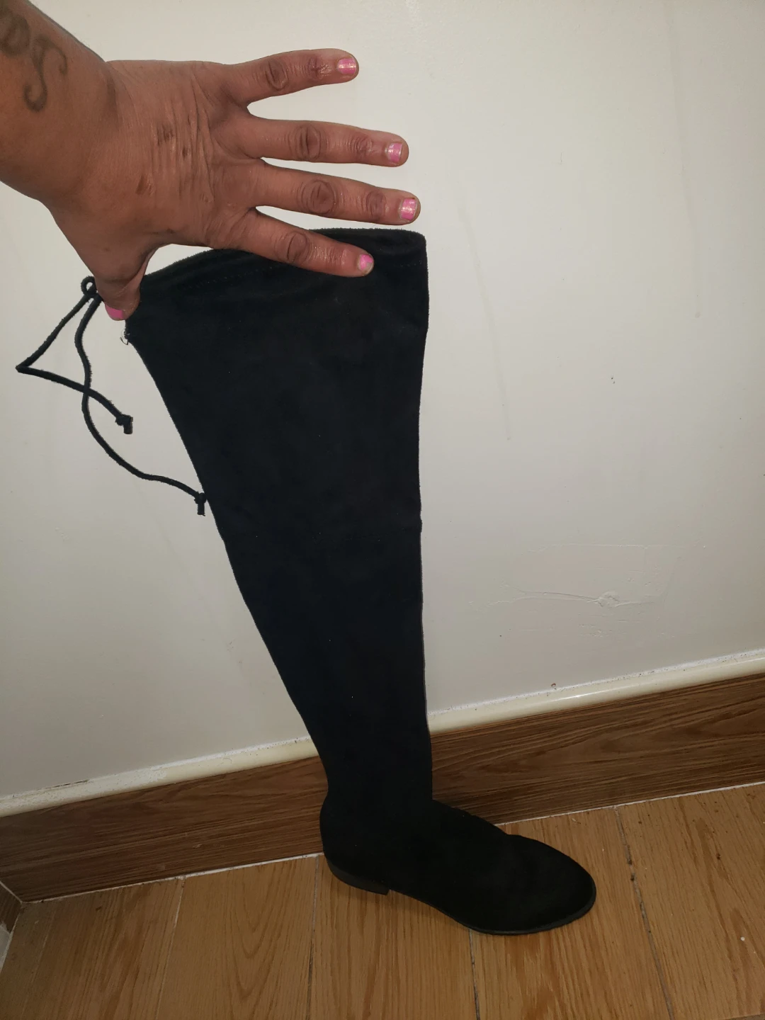Black Over-the-Knee Suede Boots - photo 4