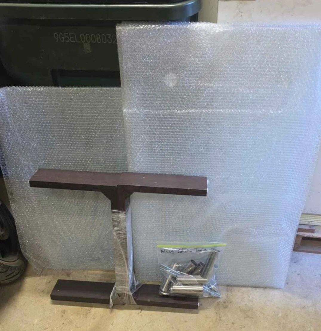 Glass Coffee Table with Frame