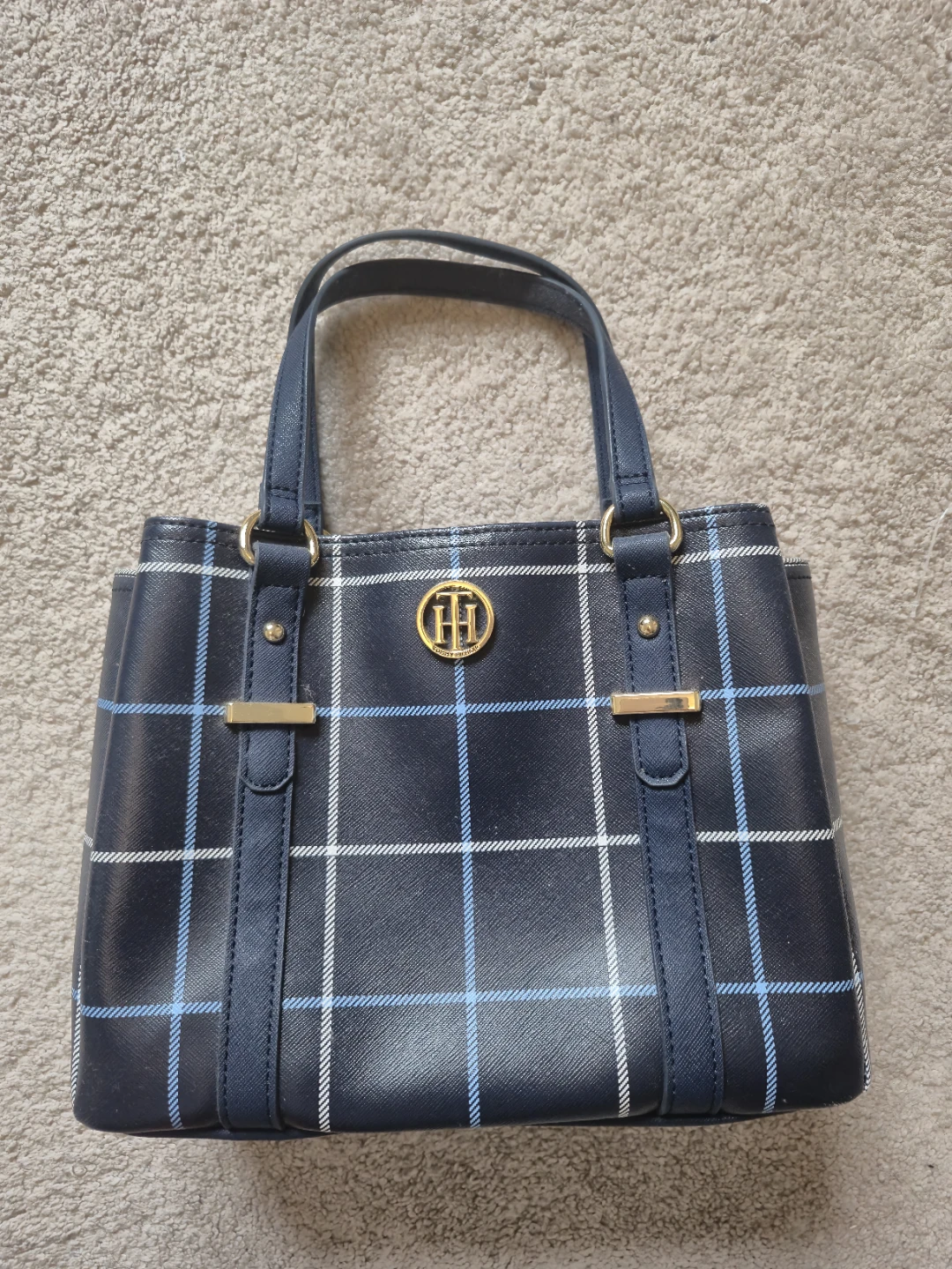Tommy Hilfiger Navy Plaid Handbag