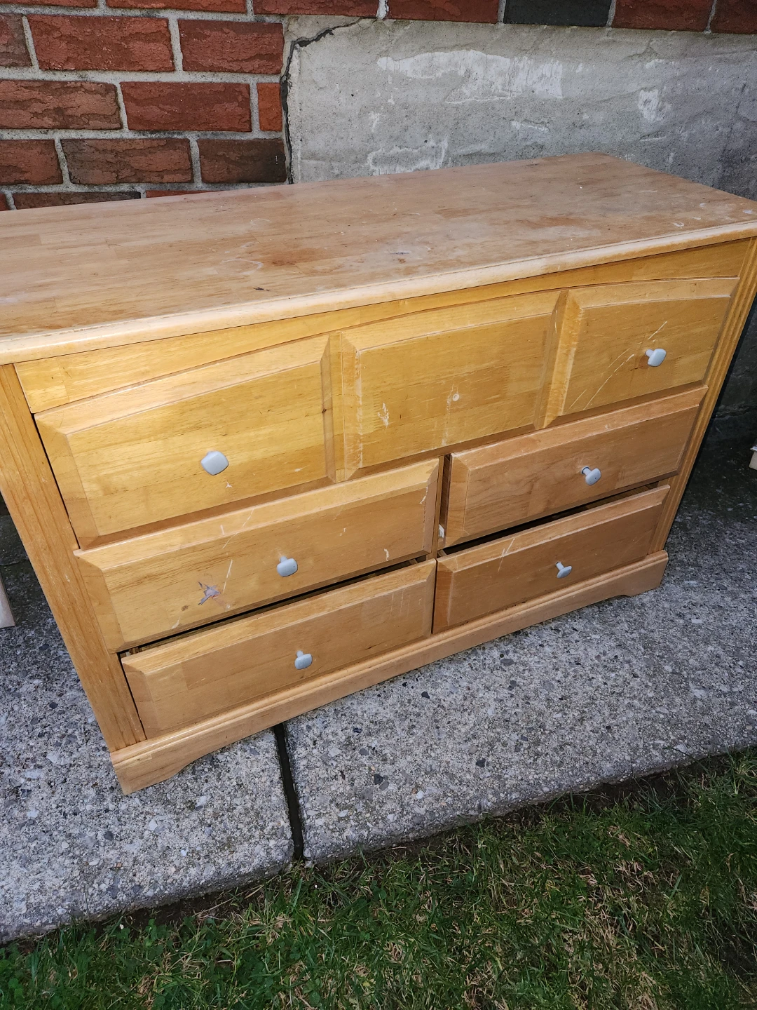 Wooden Dresser with Six Drawers