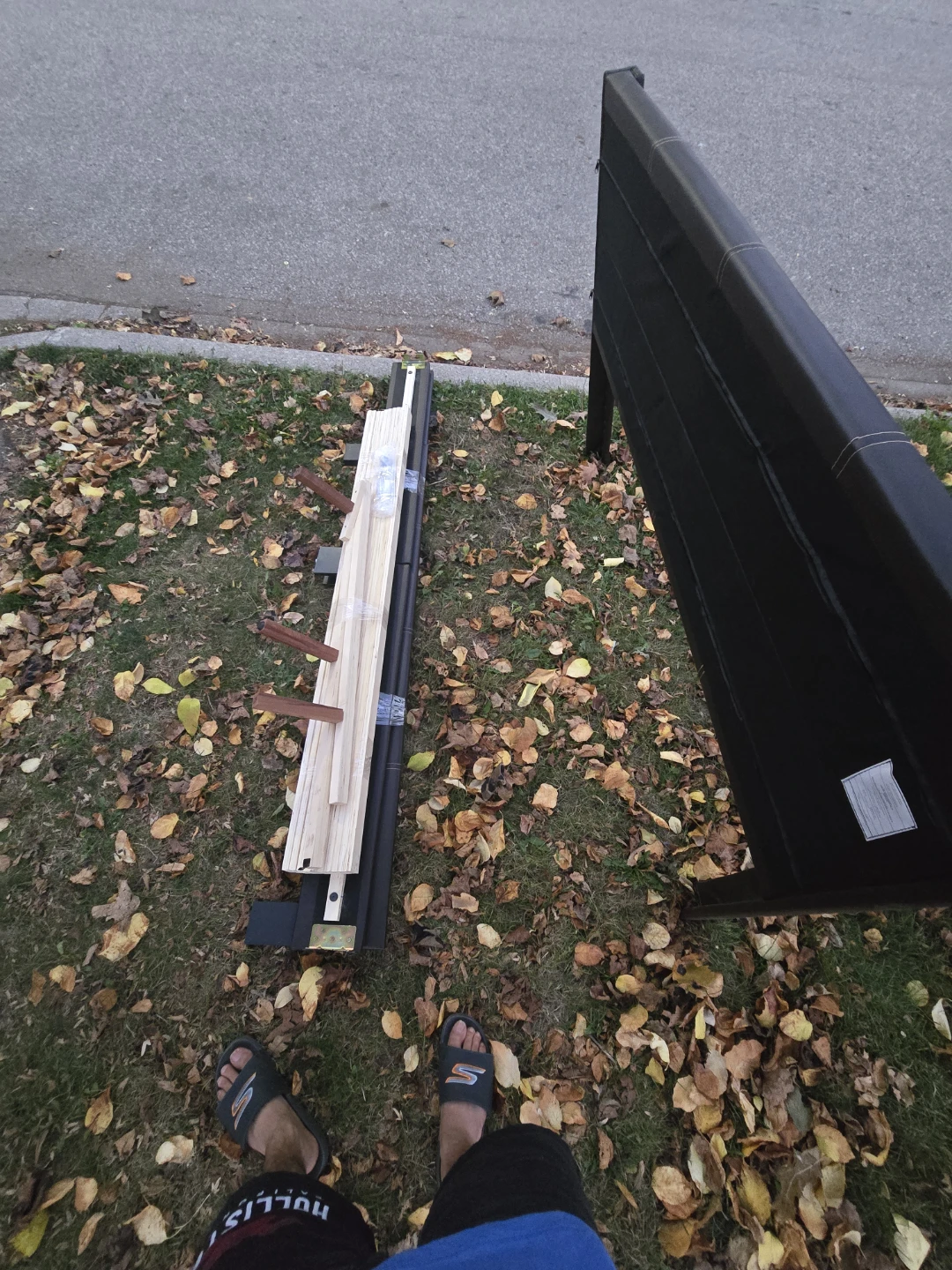 Free Bed Frame, Queen size, everything on curbside. - photo 3