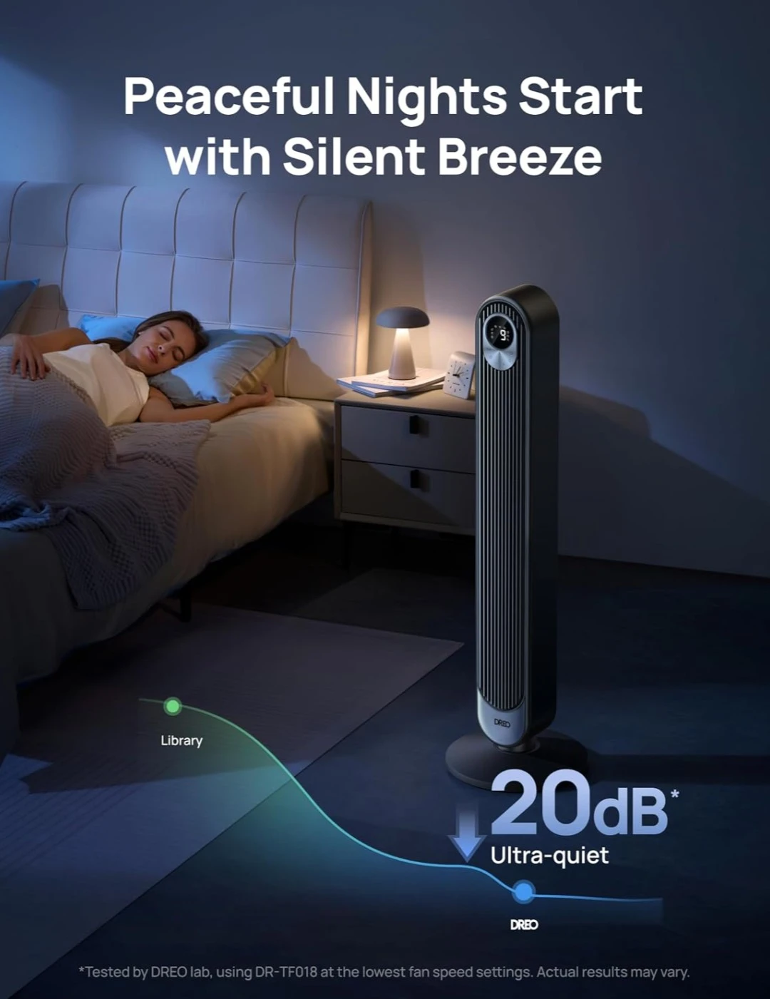 DREO Tower Standing Fan, Oscillating Bladeless Fan with Remote - photo 4