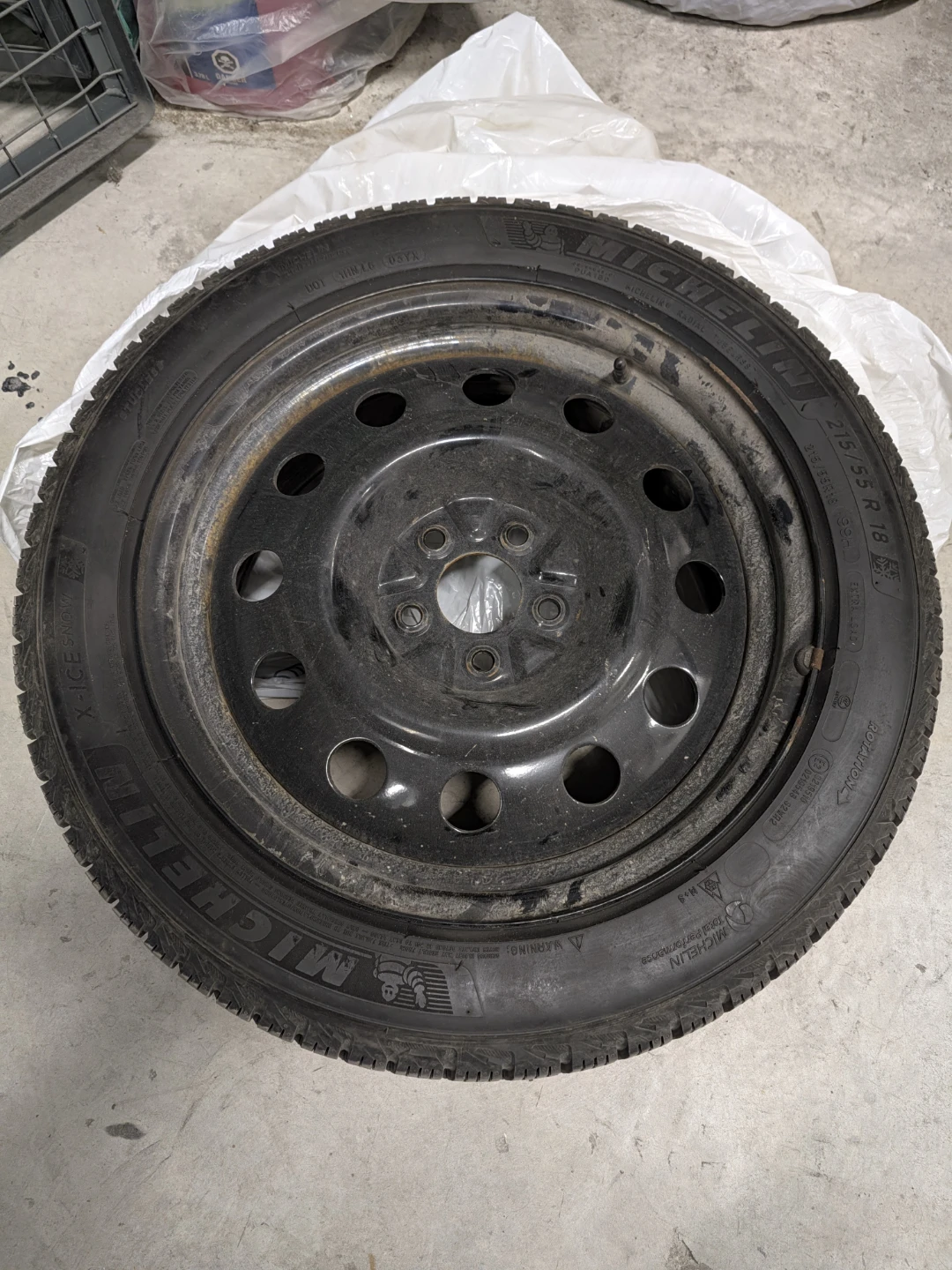 Michelin X-Ice Snow 215/55R18 Tires on Steel Rim