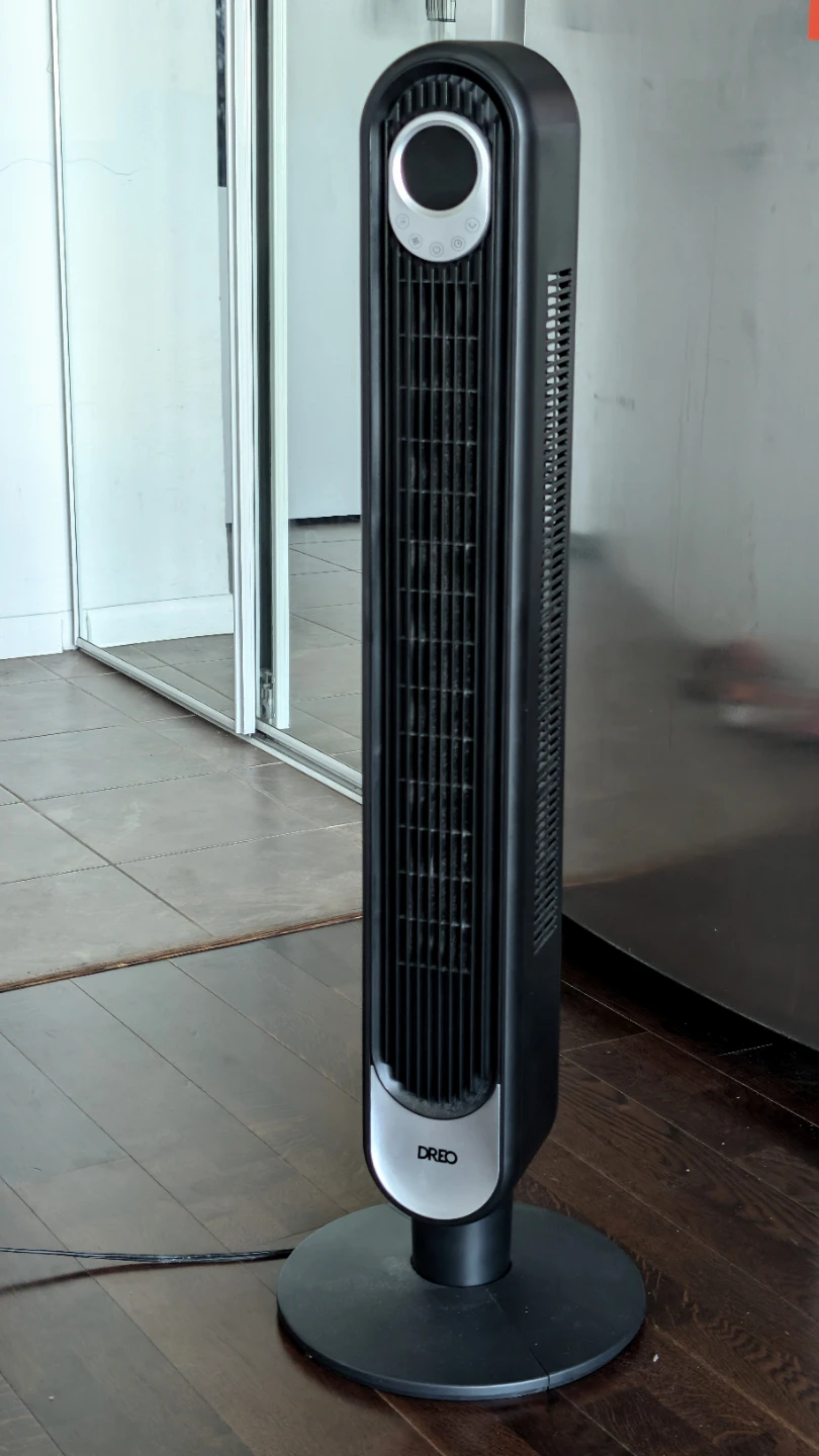 DREO Tower Standing Fan, Oscillating Bladeless Fan with Remote