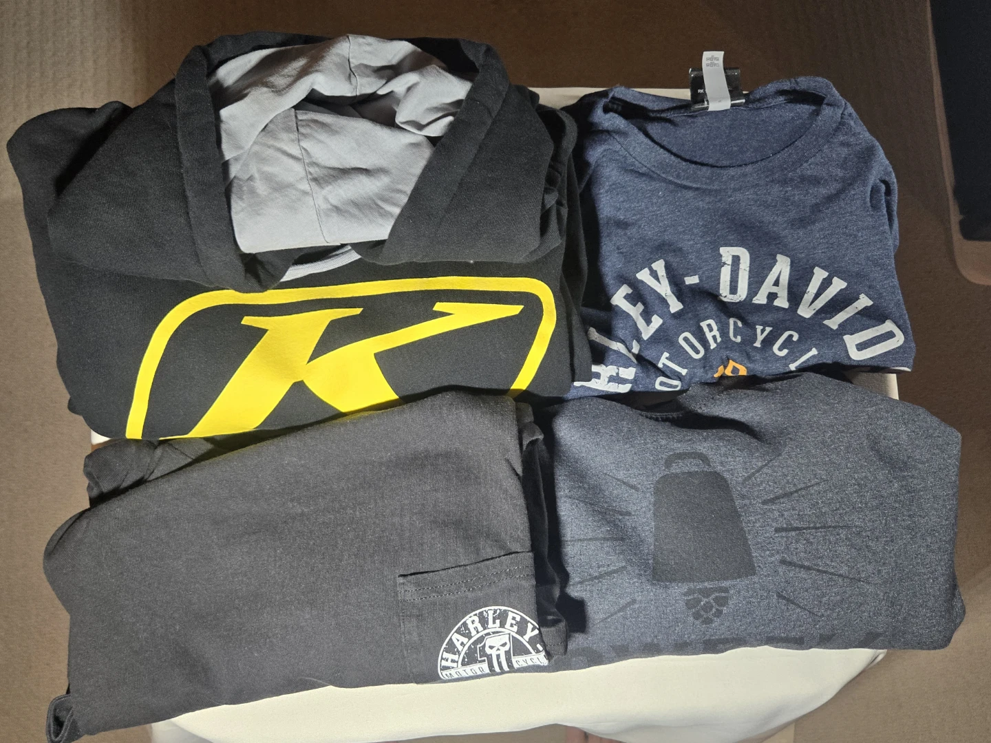 LARGE Men's HarleyDavidson,  KLIM & Cowbell Tops.