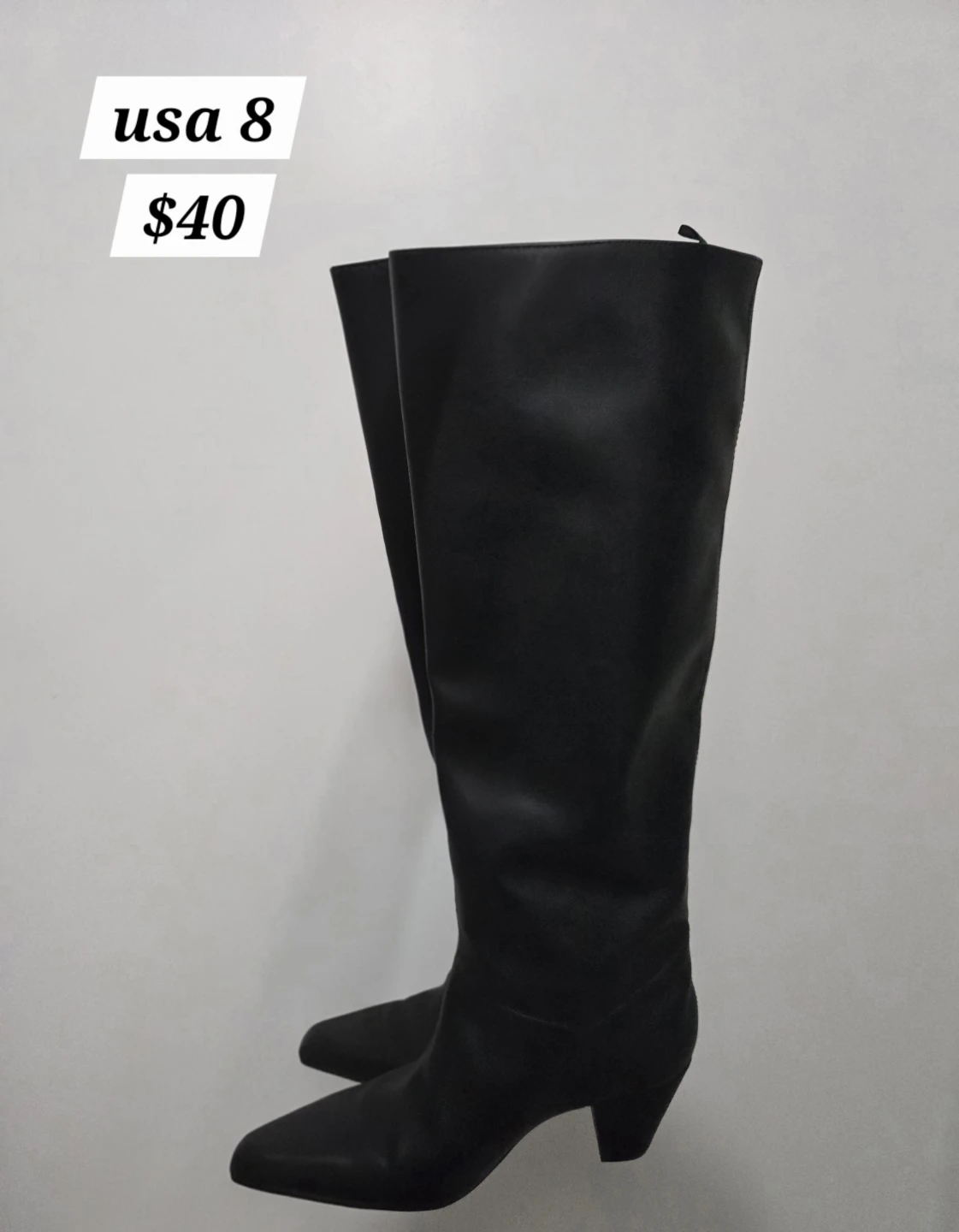H&M Black Knee-High Boots Size 8 - photo 3