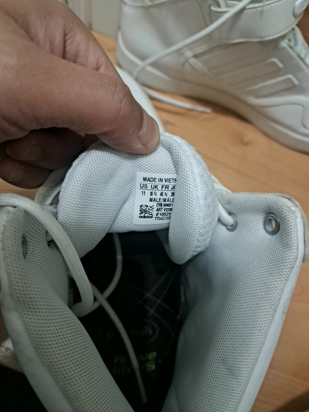 Adidas White High-Top Sneakers Size 11 - photo 2