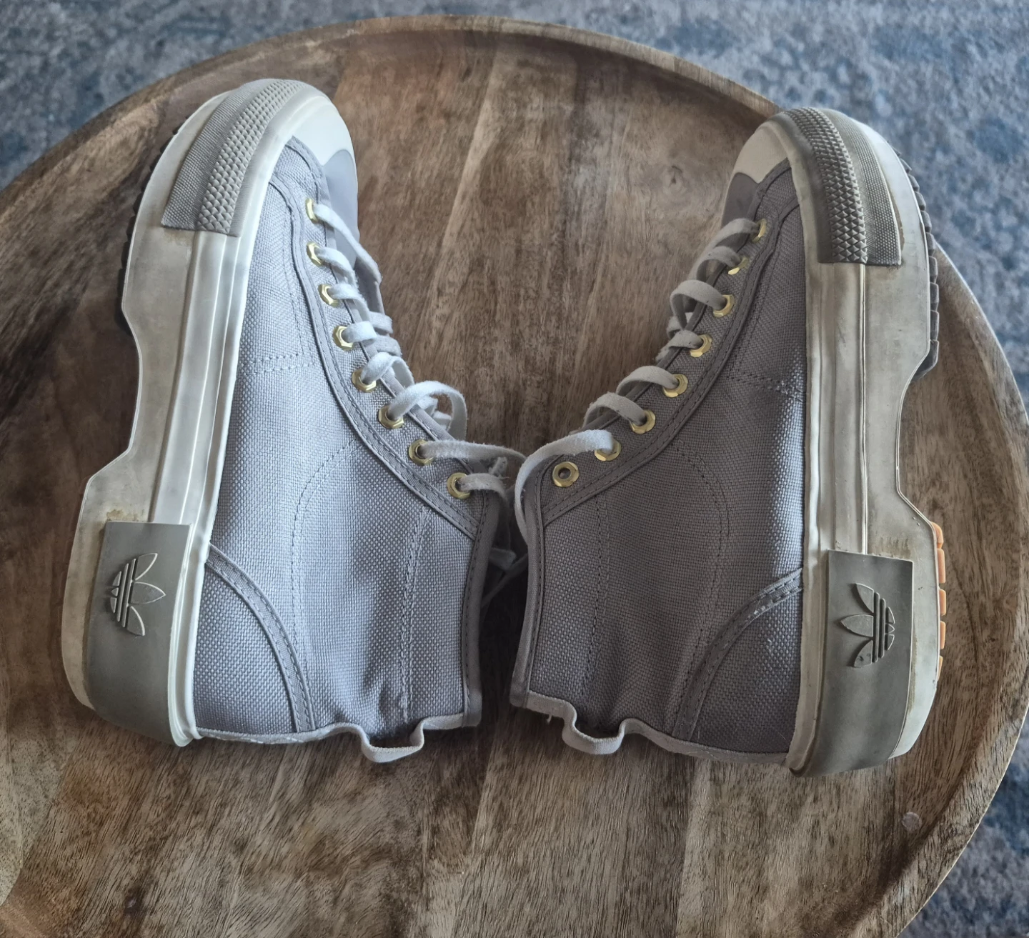 Adidas Nizza Platform Mid High-Top Shoes Grey US 8.5