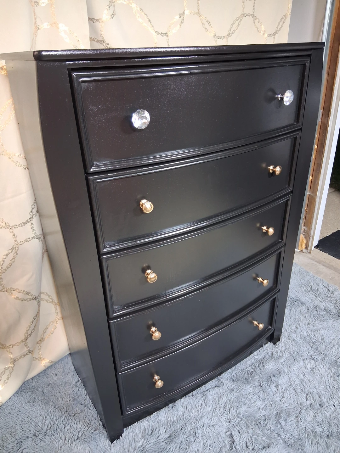 Black Five-Drawer Chest - photo 4