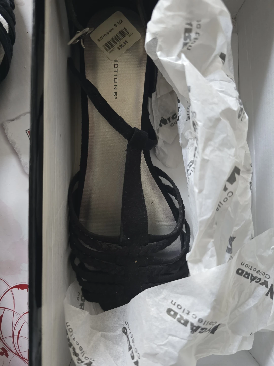 Predictions Black Sandals Size 9.5