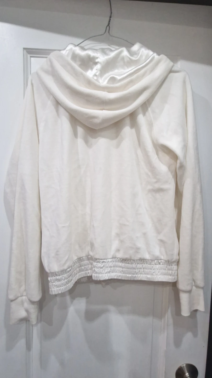 White Velour Zip-Up Hoodie - photo 2