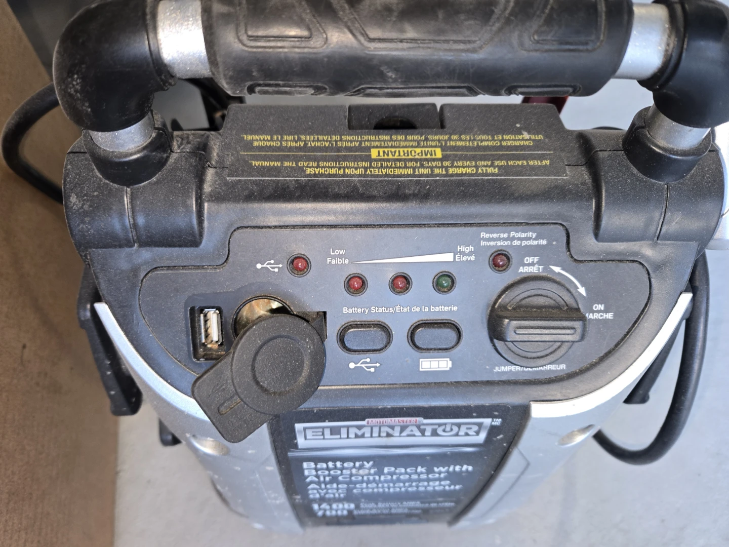 MotoMaster Eliminator Battery Booster Pack with Air Compressor