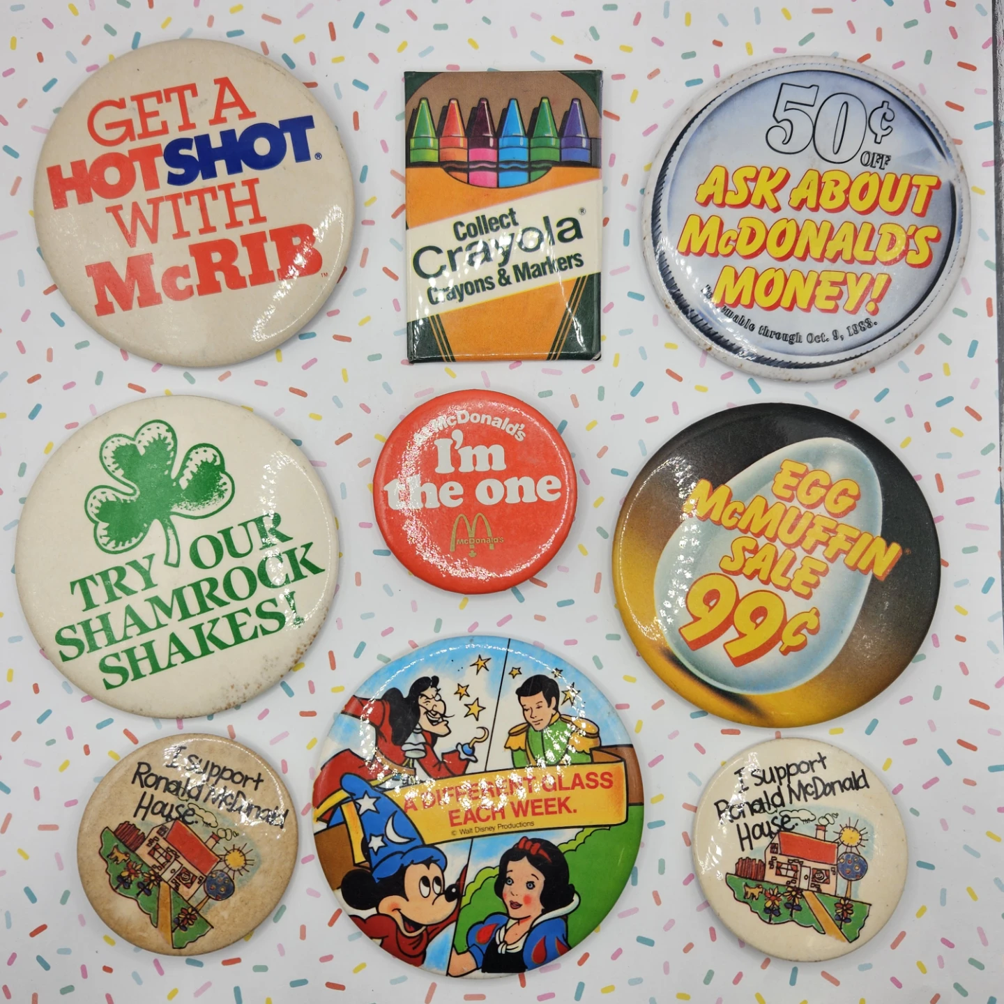 Vintage McDonald's Promotional Pins Collection