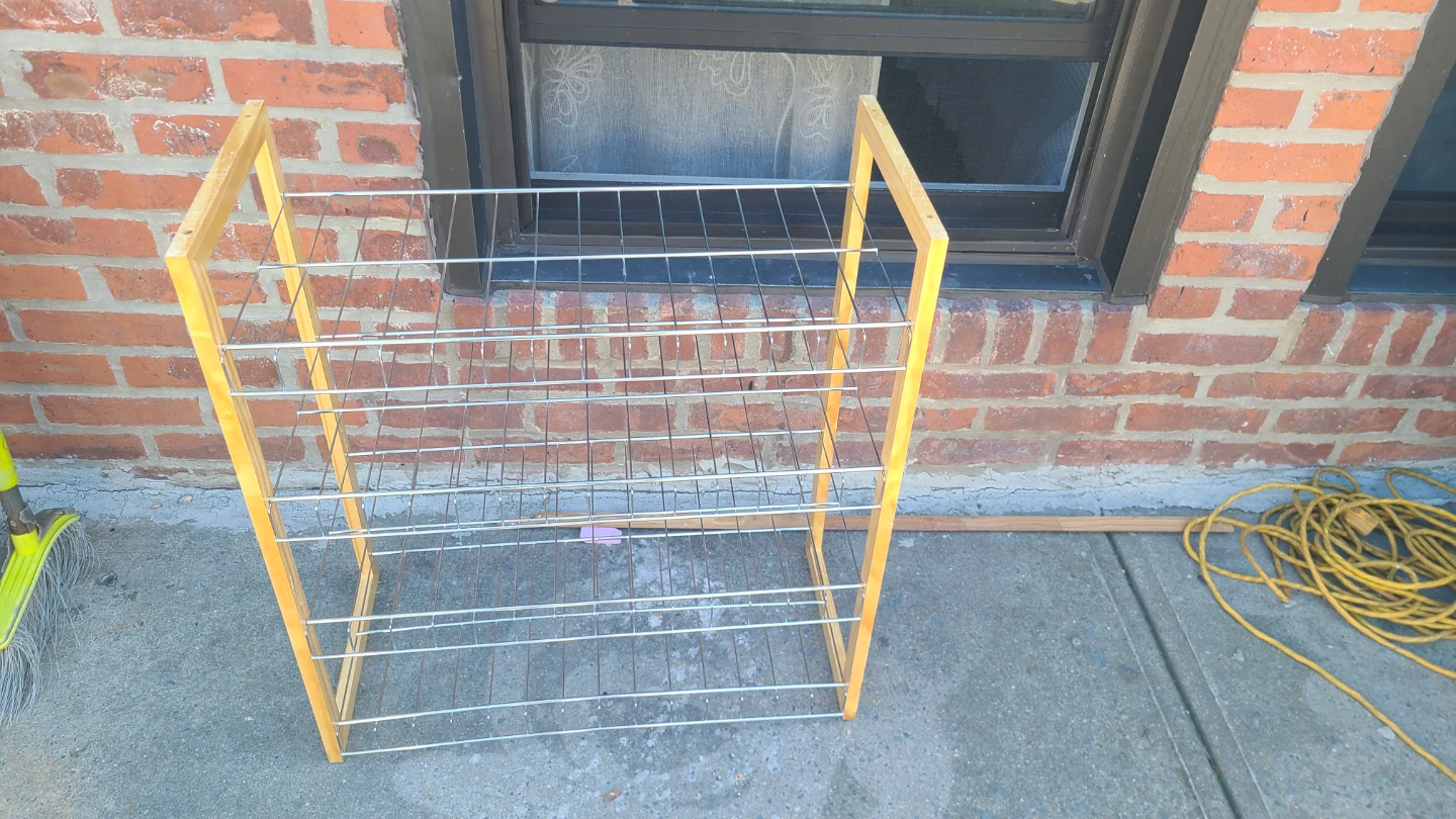 4-Tier Wooden and aluminum  shoes rack - photo 3