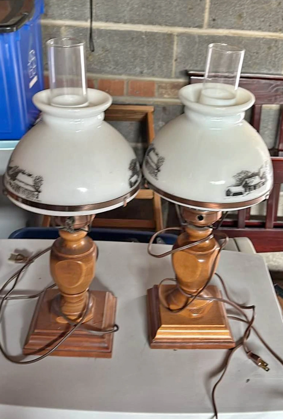 Wanted..Pair of Vintage Hurricane Lamps.