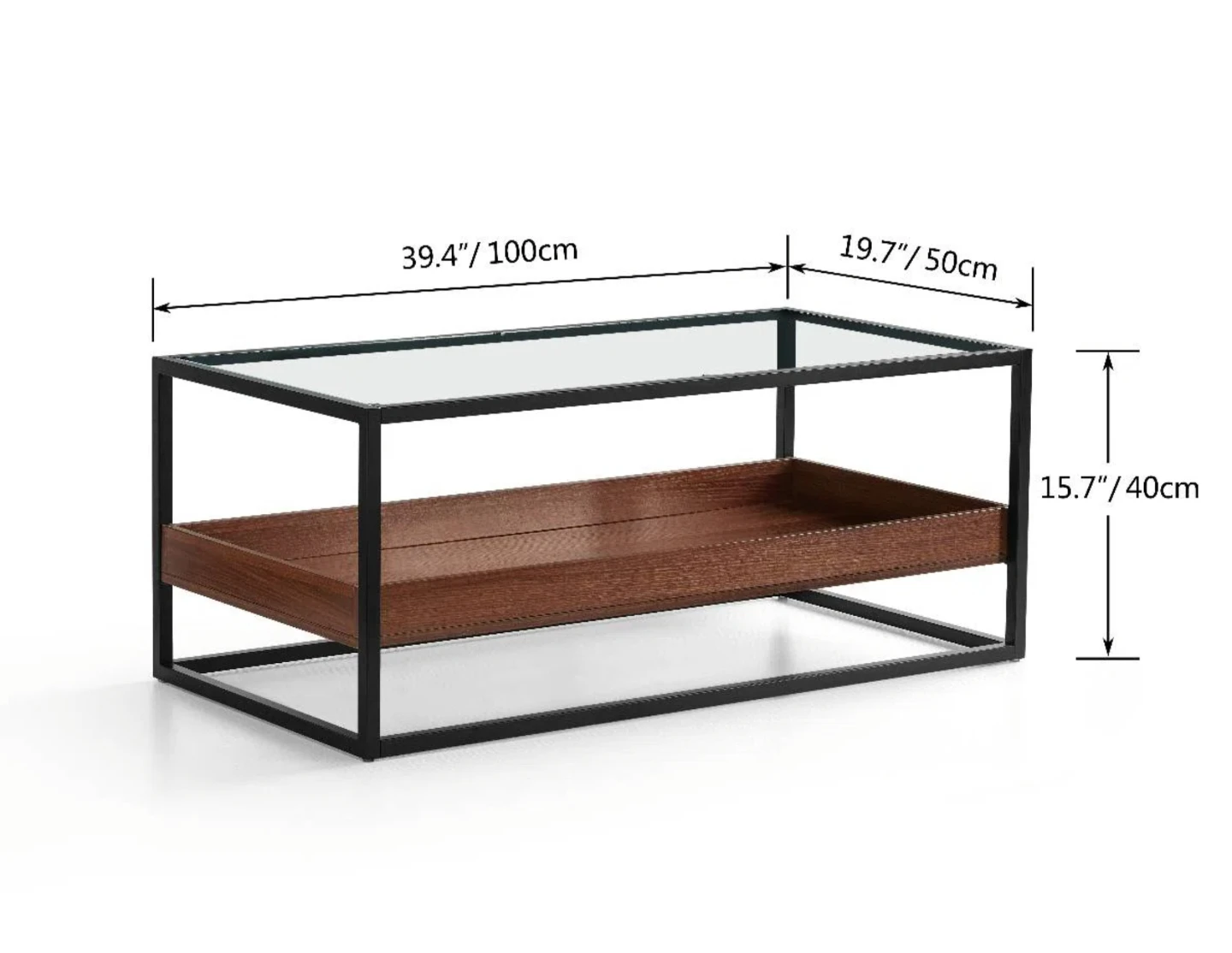 Modern Glass and Wood Coffee Table
