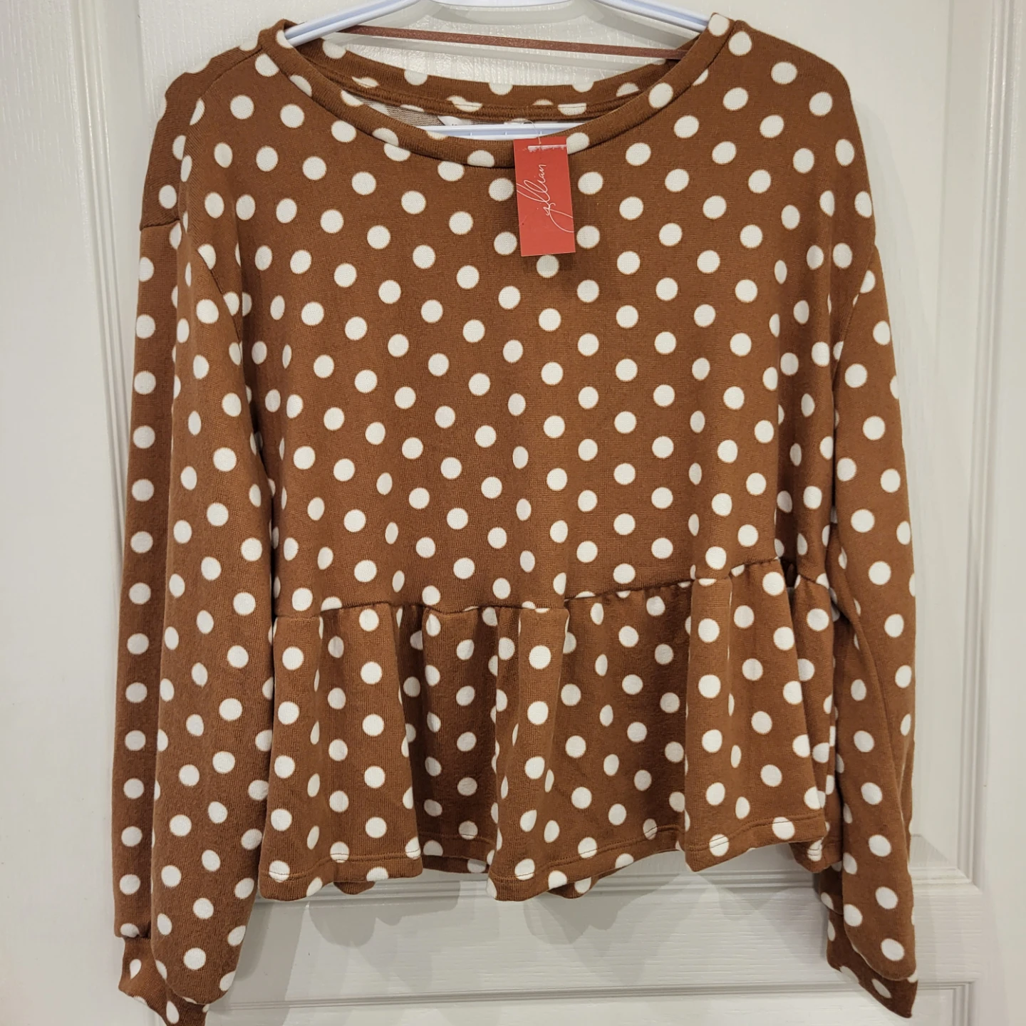 Joe Fresh x Jillian Polka Dot Peplum Top