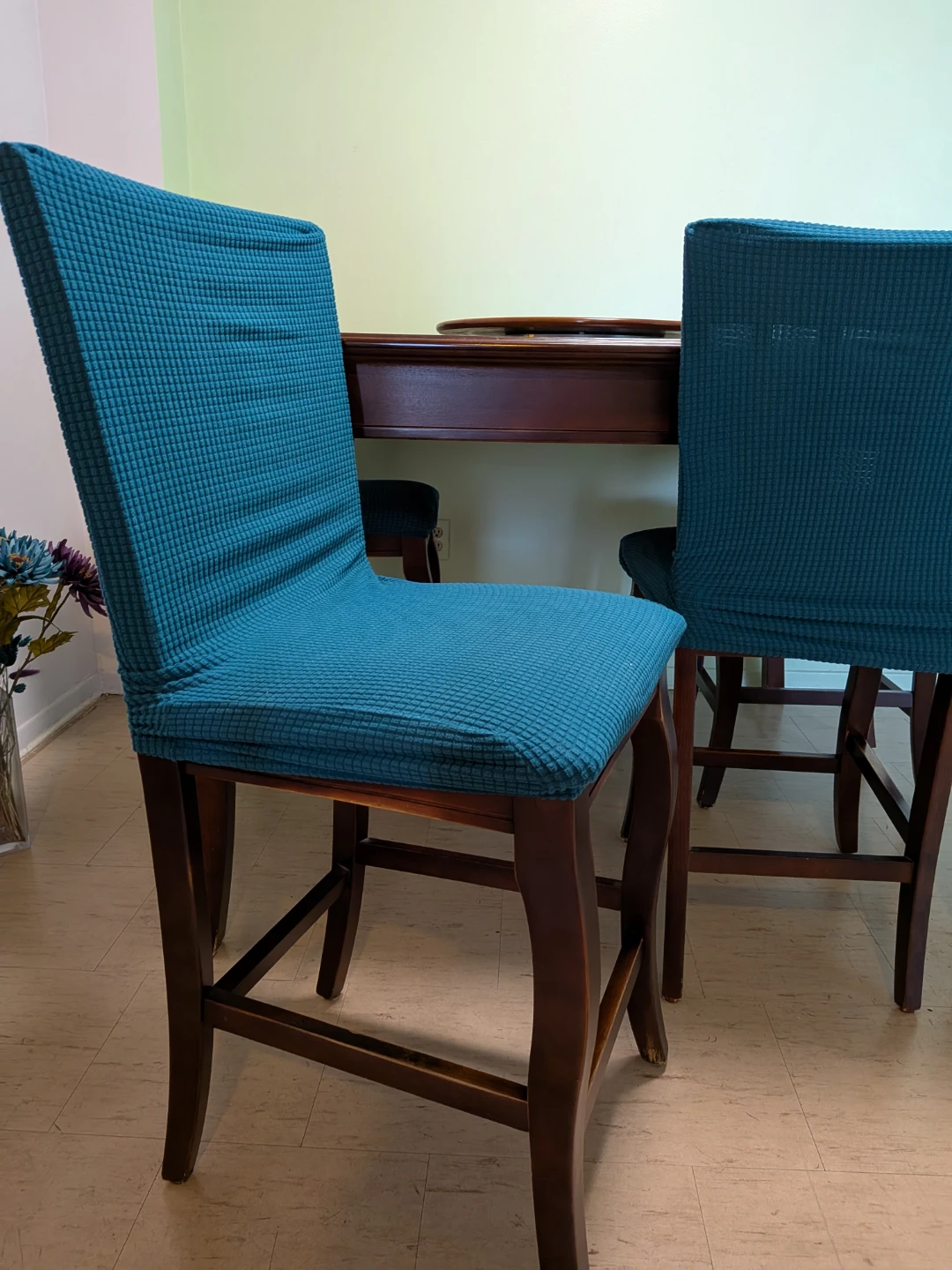 Mahogany high table and chairs - photo 5