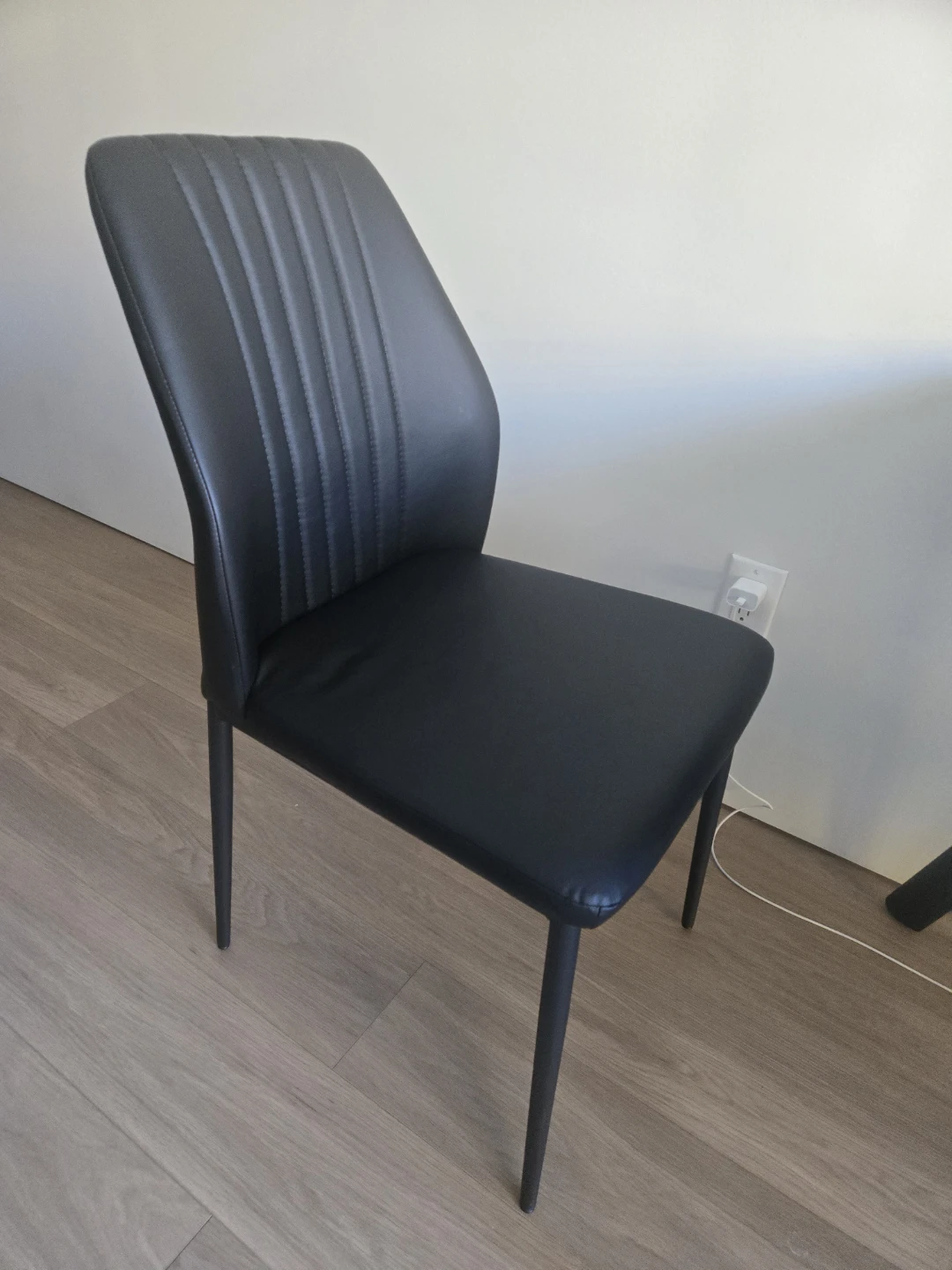 Modern White Marble-Look Table and Black Chairs Set - photo 3