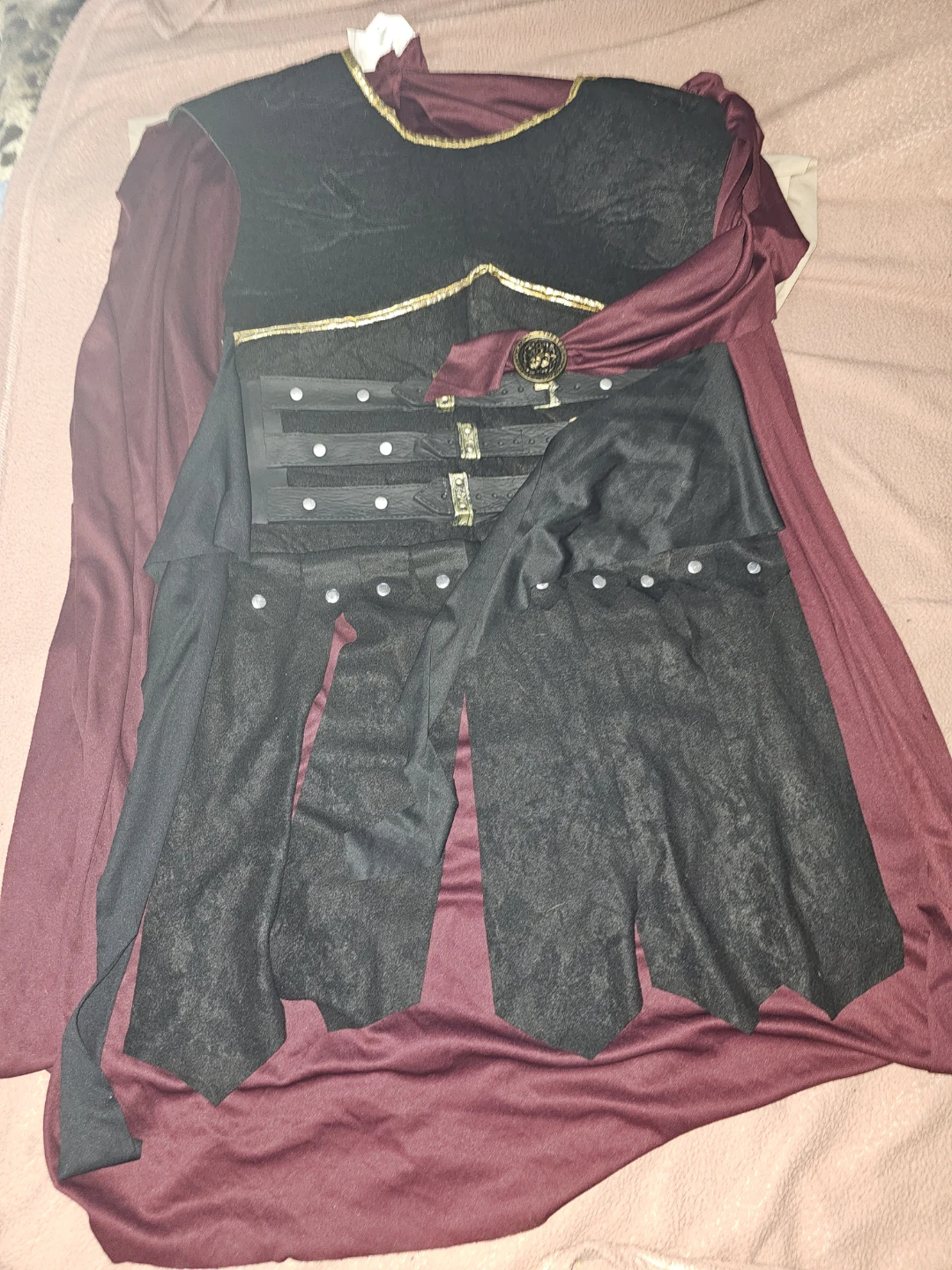 Roman Soldier Costume Tunic & Armor with Cape - Medium - photo 2