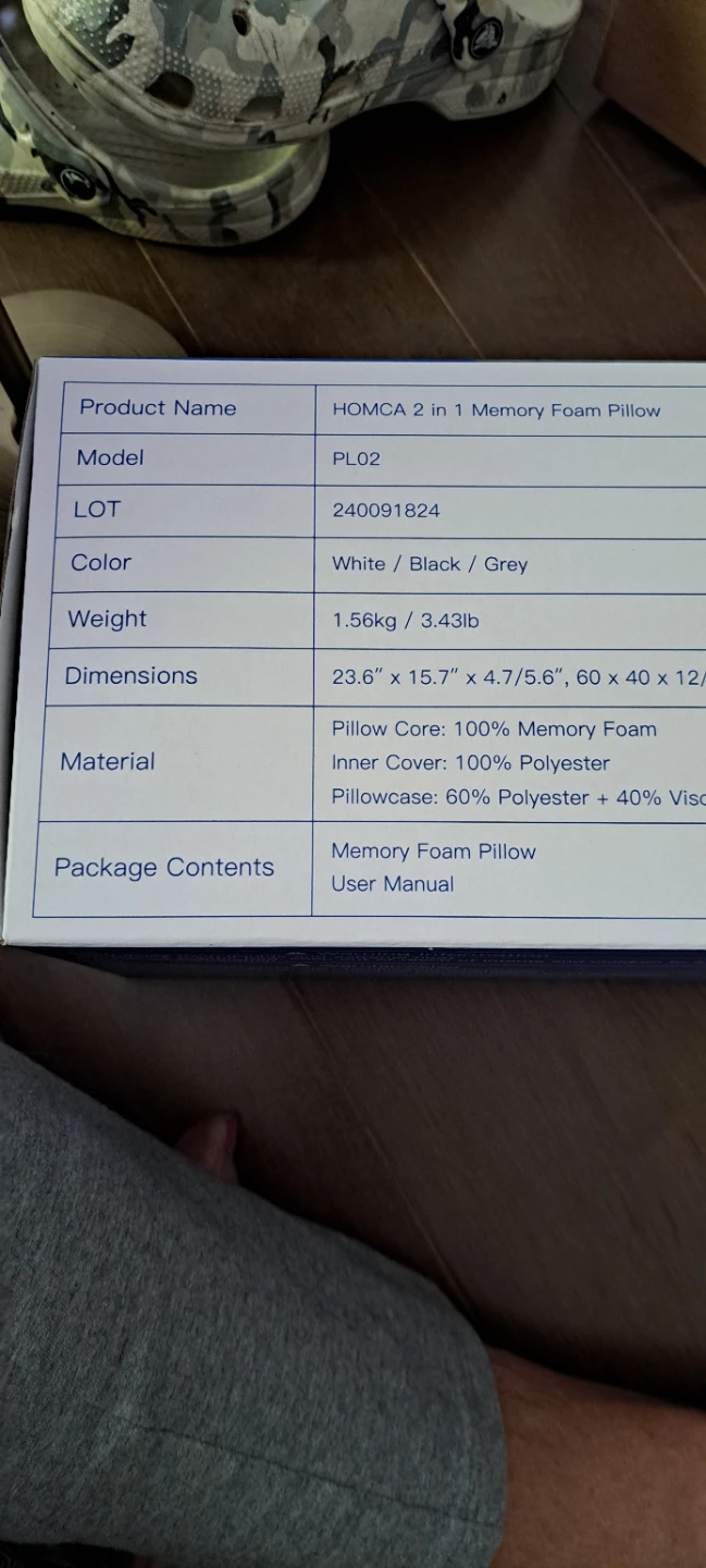 HOMCA 2 in 1 Memory Foam Pillow - photo 3