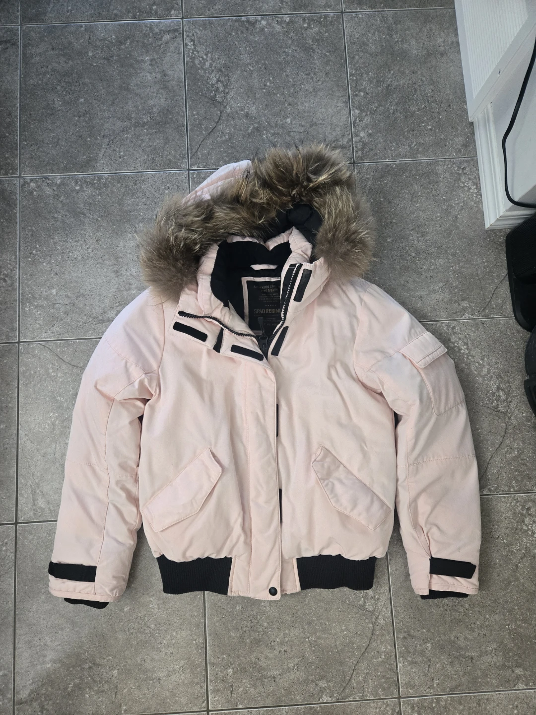 SPAO Regiment Light Pink Winter Jacket-Small