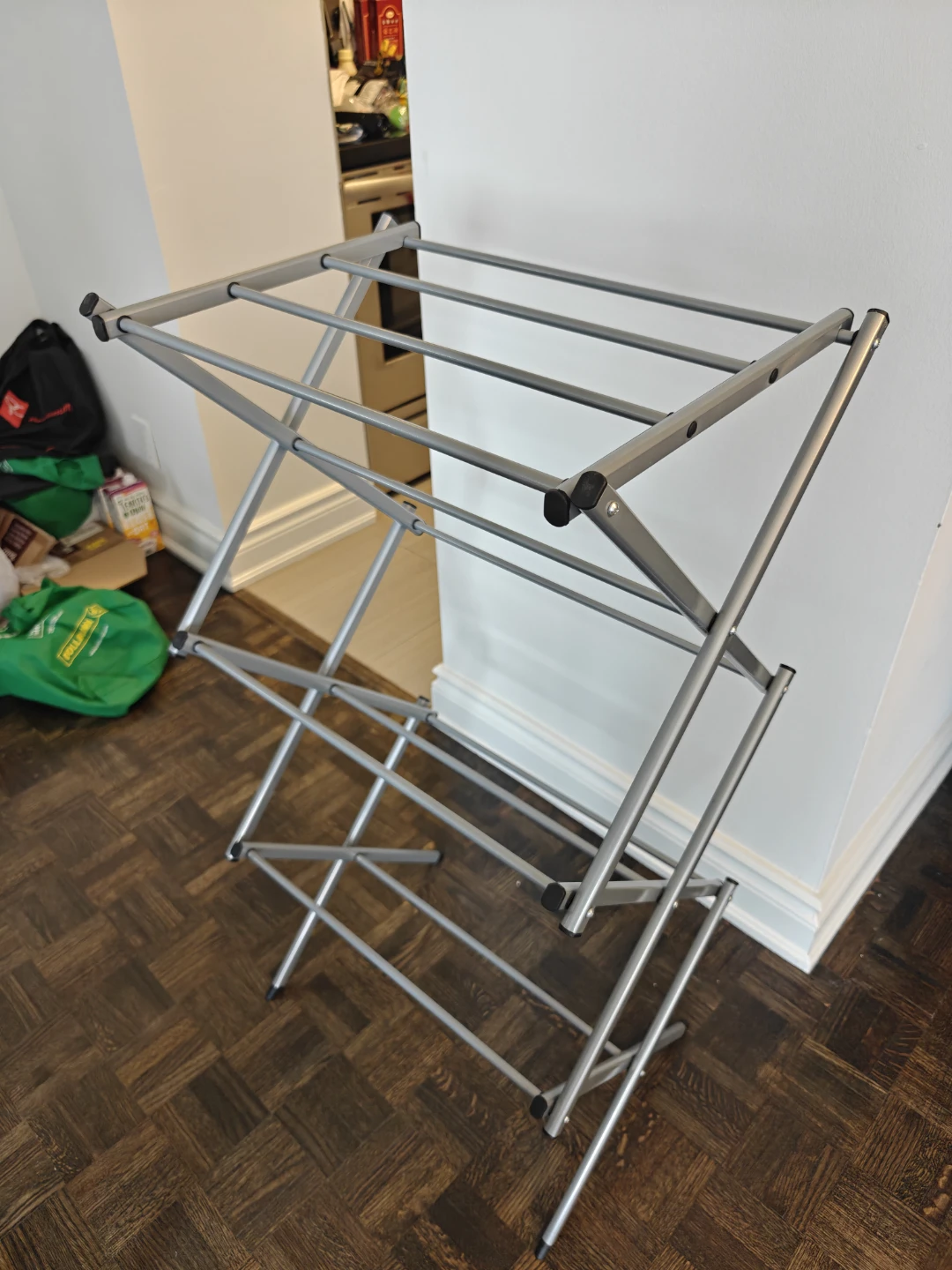Collapsible Silver Metal Laundry Drying Rack - photo 2
