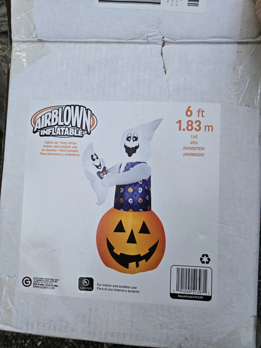 Inflatable animatronic halloween ghost kid decoration 6ft tall - photo 3