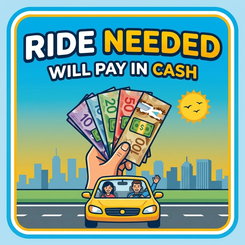 Paid Ride needed: Regina to Tyvan (Round Trip) 💵💵💵