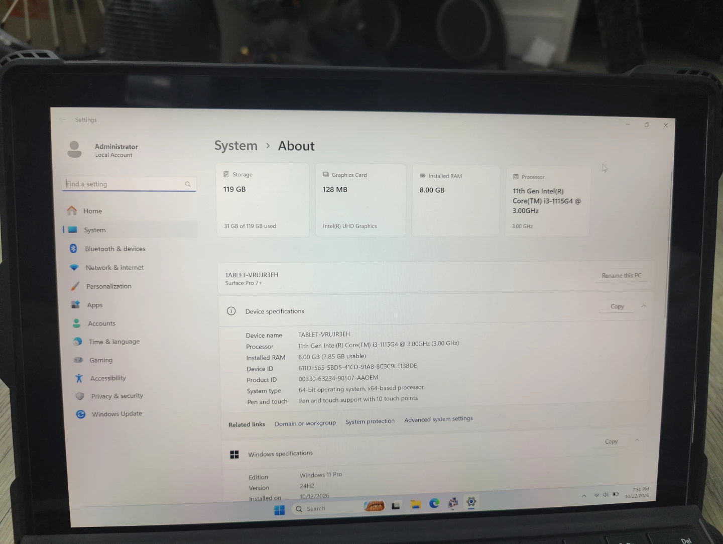 Microsoft Surface Pro 7+ i3 8GB RAM 119GB SSD - photo 4