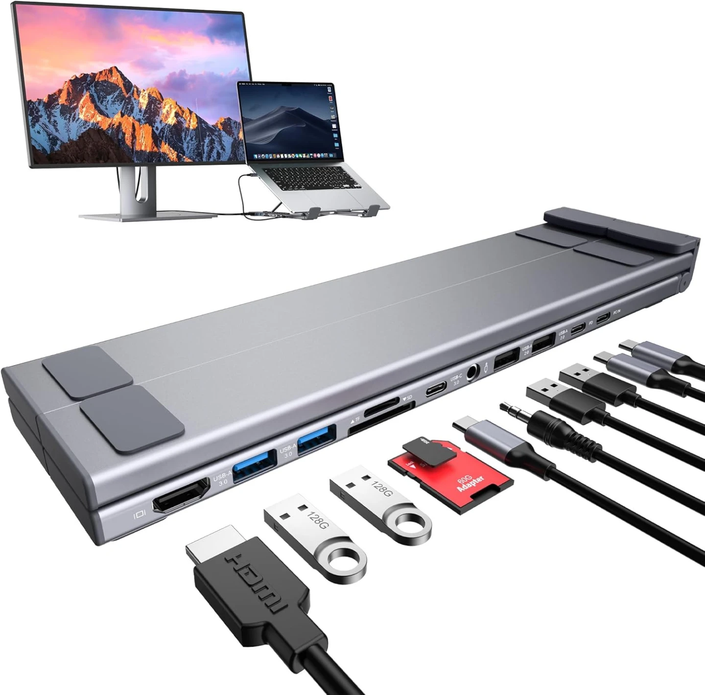 Laptop Docking Station Stand,11 in 1 Laptop Dock Stand