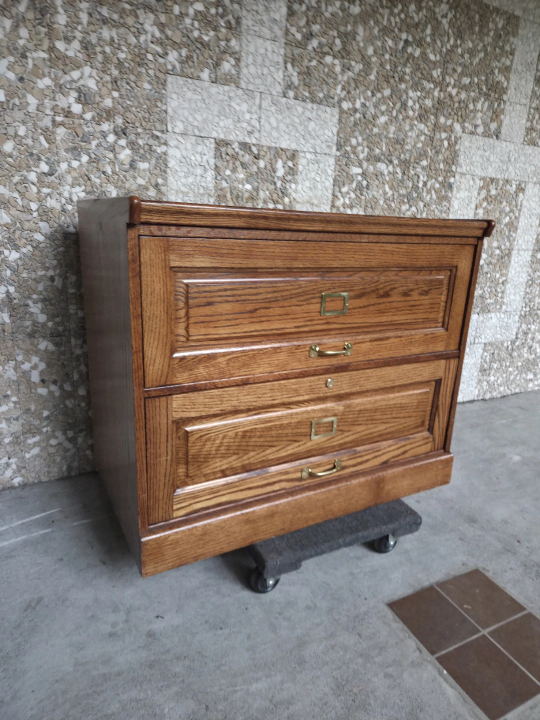 Vintage Tiger Oak Two Piece Stackable Filing Cabinet(s) - photo 4