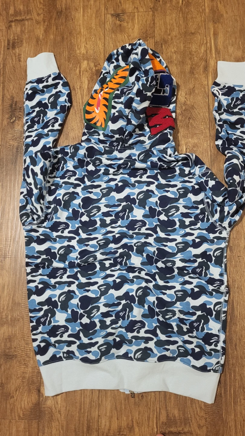 A Bathing Ape Blue Camo Shark Full Zip Hoodie - photo 4