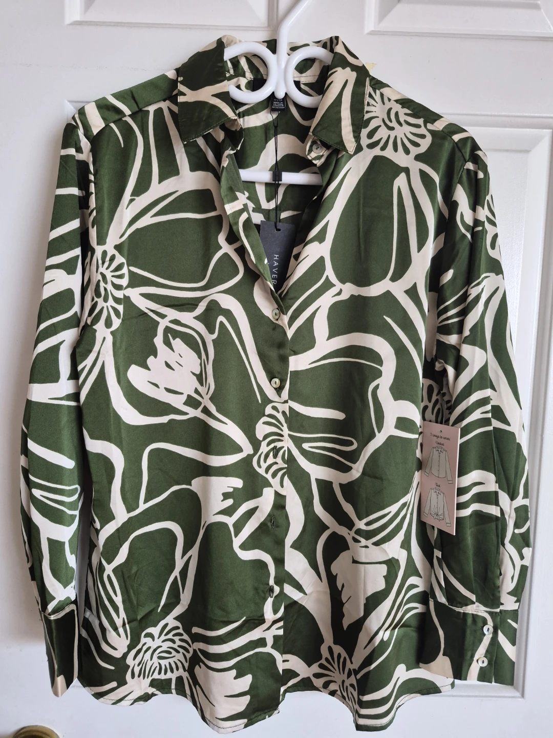 Haverhill Green and Cream Floral Shirt
