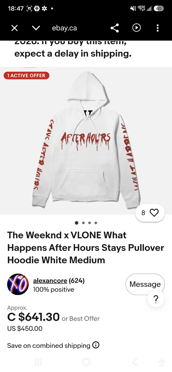 The Weeknd x VLONE After Hours Pullover Hoodie - photo 2