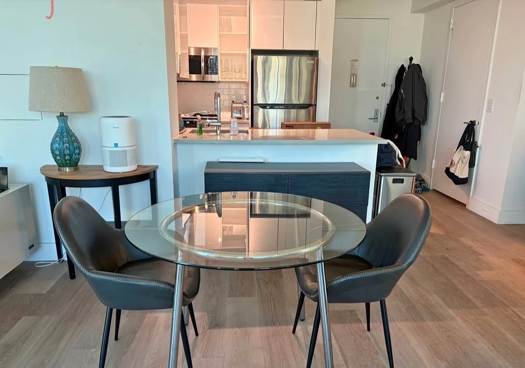 Set of 2 Modern Dining Chairs with table