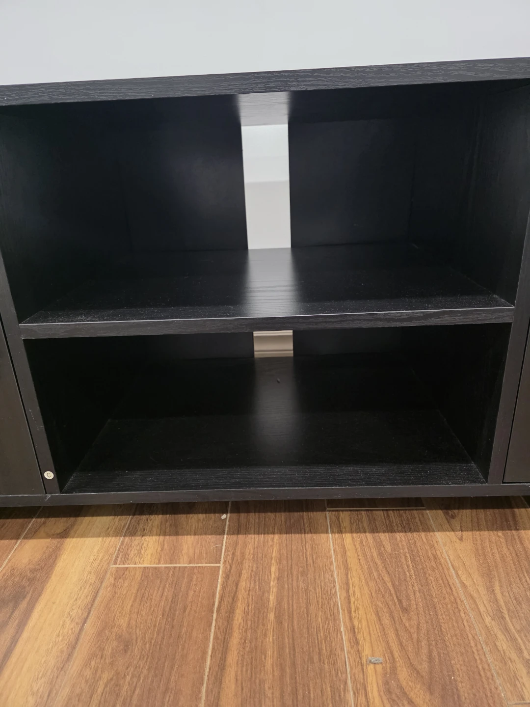 Black TV Stand with Glass Cabinet Door - photo 3