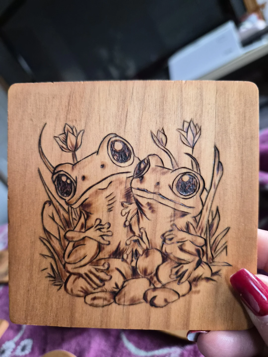 Set of 4 Wood Burned Coasters - photo 5