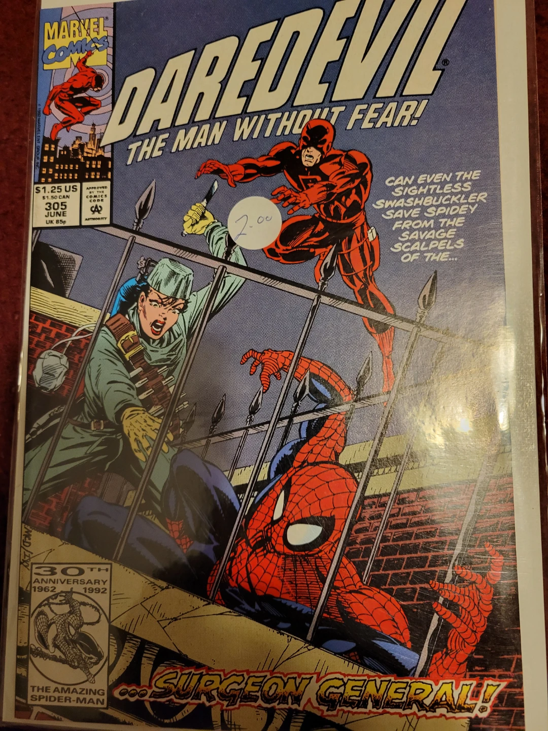 Daredevil Comic Book Issue 305