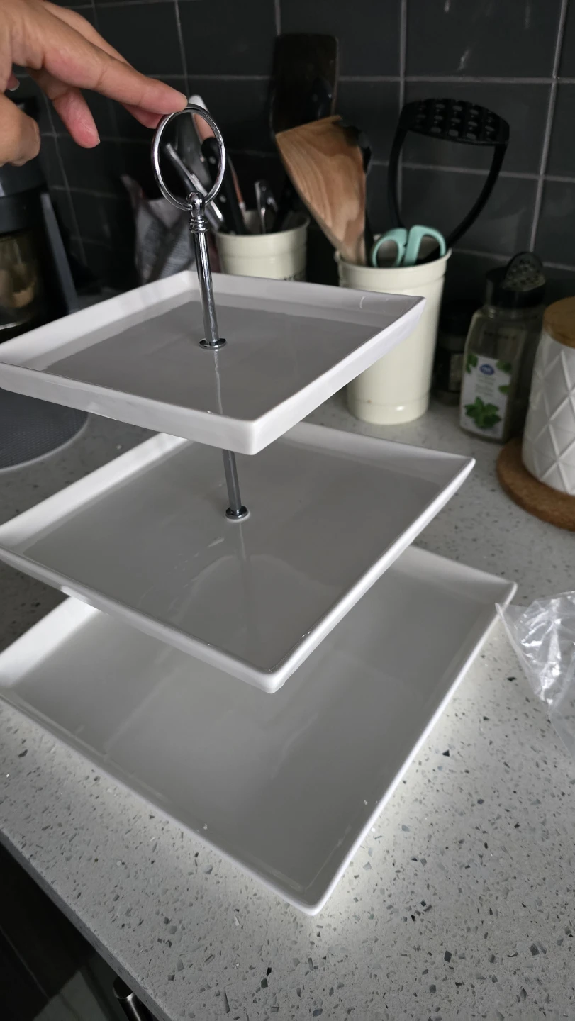 Three-Tier White Square Serving Stand - photo 3