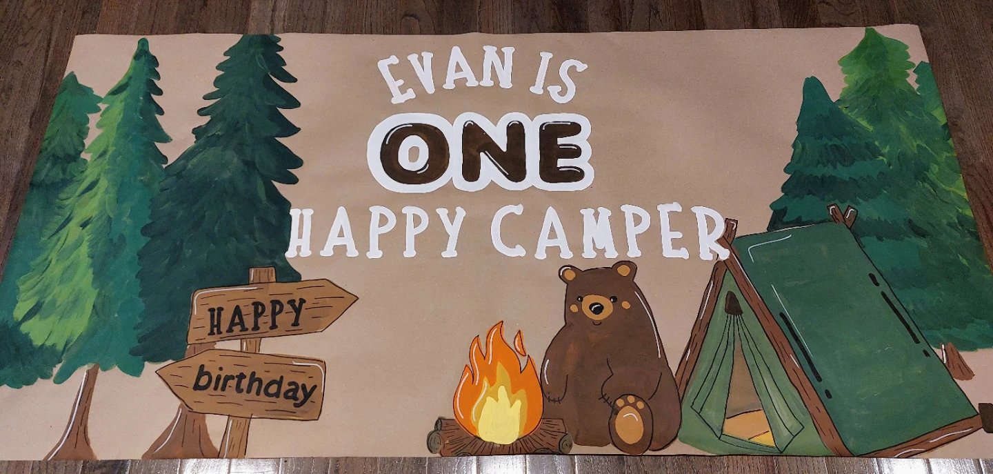 Custom Hand-Painted Paper Birthday Banners - photo 4