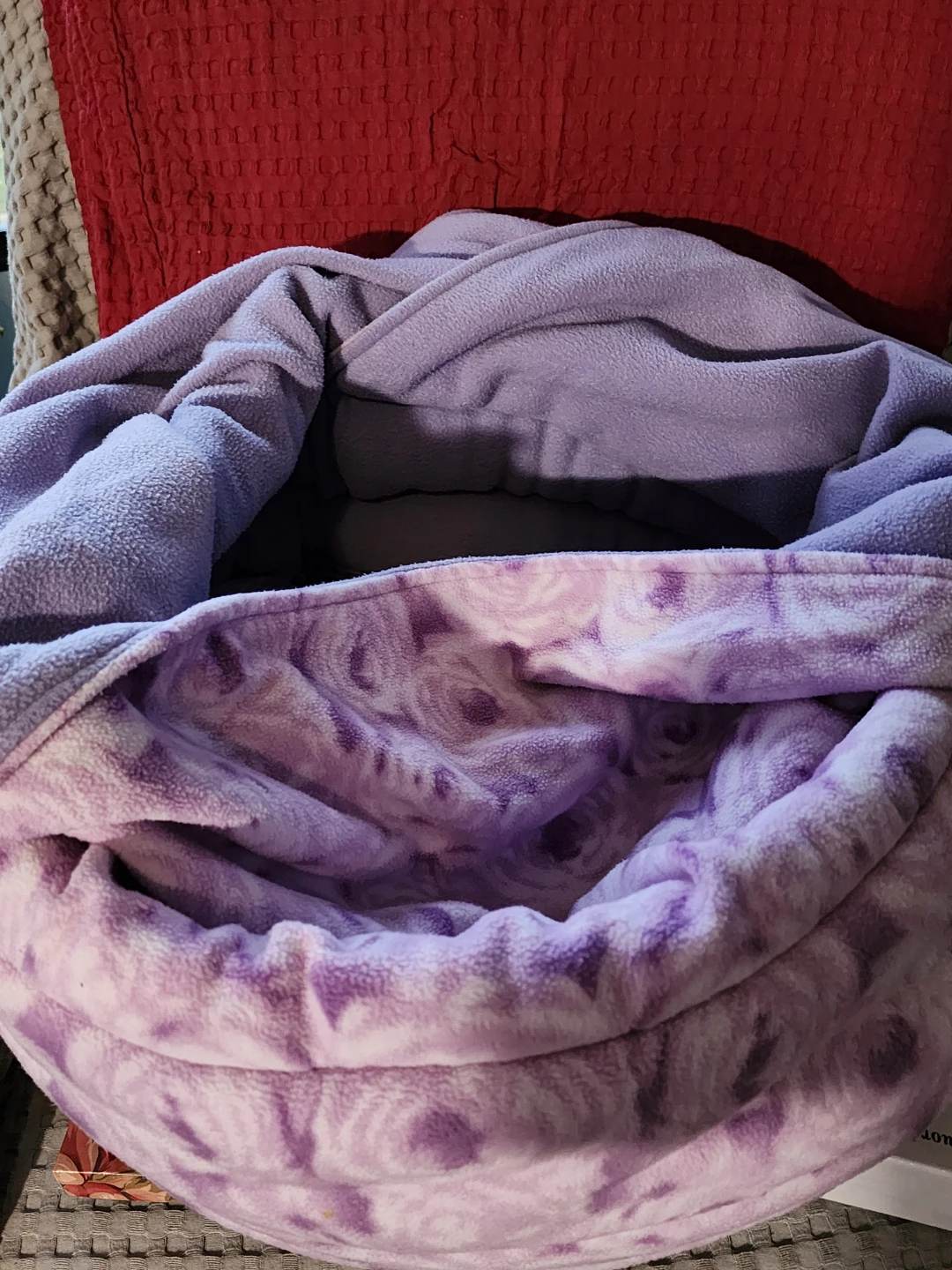 Two plush pet beds