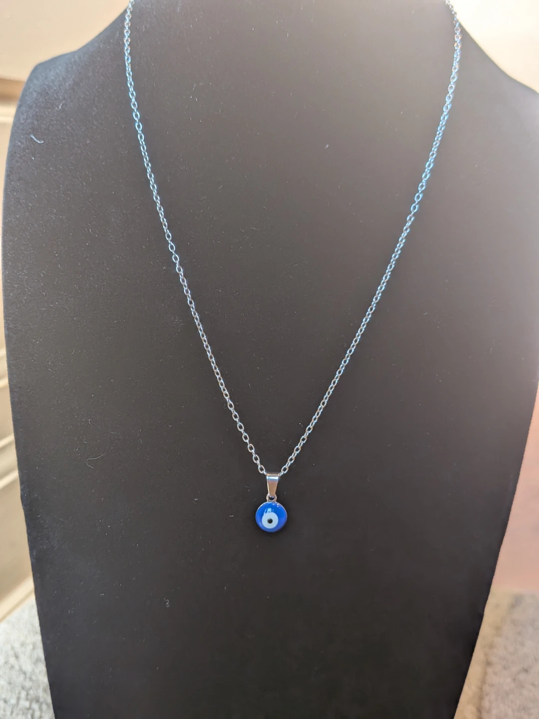 Dainty Blue Evil Eye Pendant Necklace - photo 2