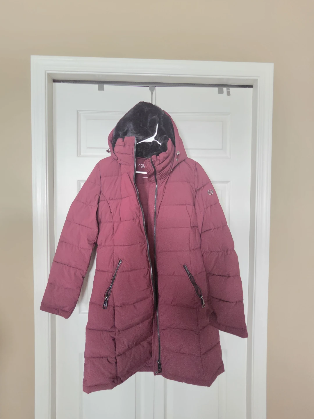 Andrew Marc Burgundy Puffer Coat - photo 3